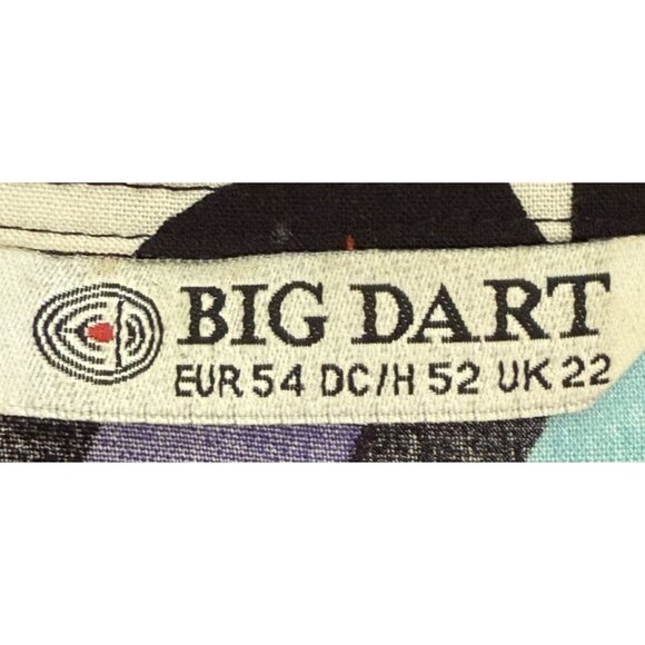 Big Dart Pop Art Print Womens 90s Vintage Button-Up Blouse UK 22 US 18/20 - Picture 5 of 6